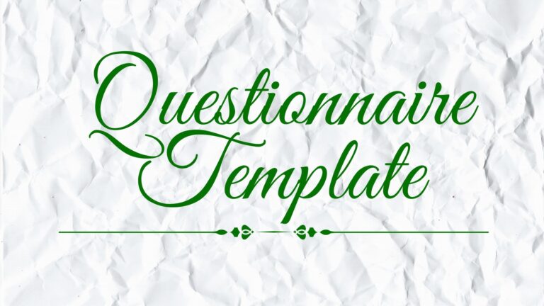 Questionnaire Template- priyankaj.com